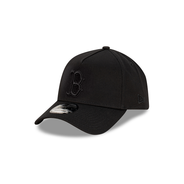Boston Red Sox Hat - Black on Black 9Forty A-Frame MLB Snapback Cap - New Era