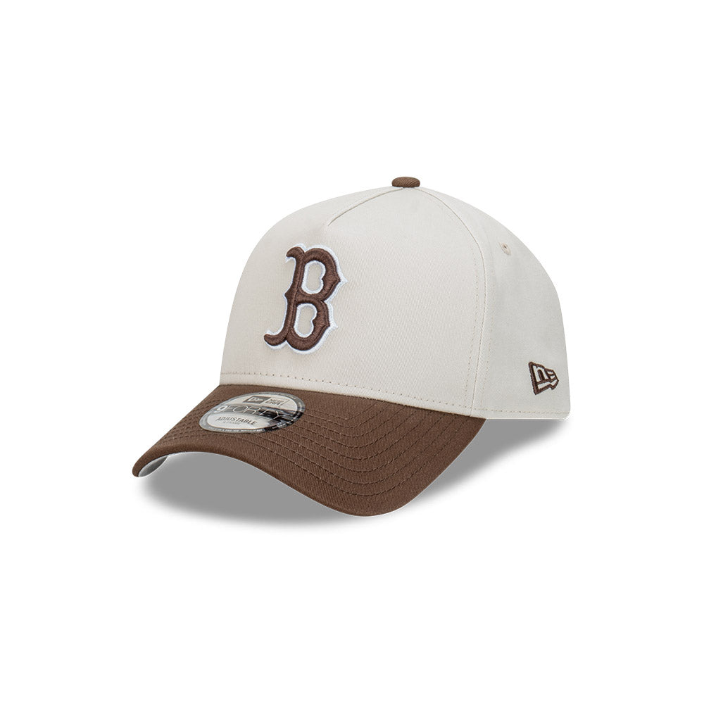 Boston Red Sox Hat - Vintage Stone Walnut 2-Tone 9Forty A-Frame MLB Snapback Cap - New Era