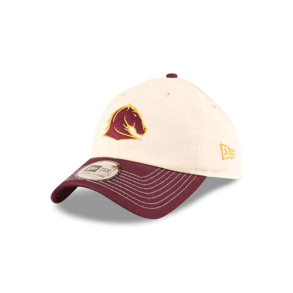 Brisbane Broncos Hat - 2025 NRL 2Tone Chrome Contrast Casual Classic Strapback Cap - New Era