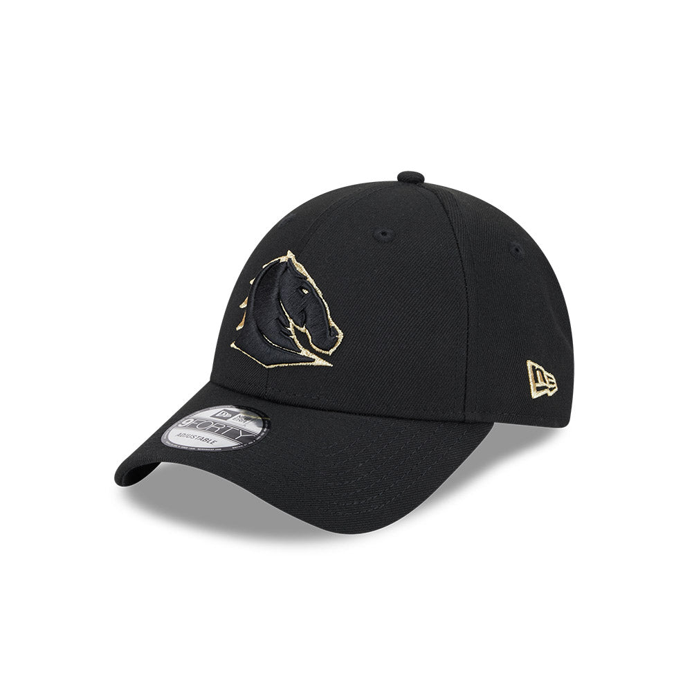 Brisbane Broncos Hat - NRL 2025 Black Gold 9forty Snapback Cap - New Era