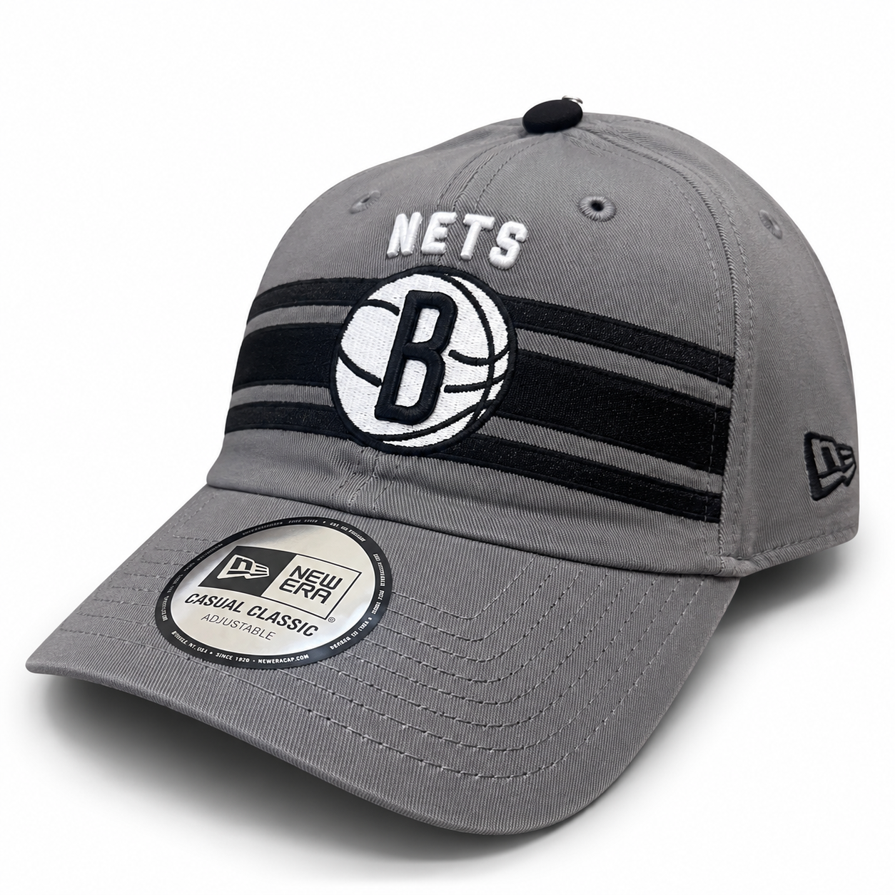 Brooklyn Nets Hat -  Grey NBA Tip Off Casual Classic Strapback - New Era