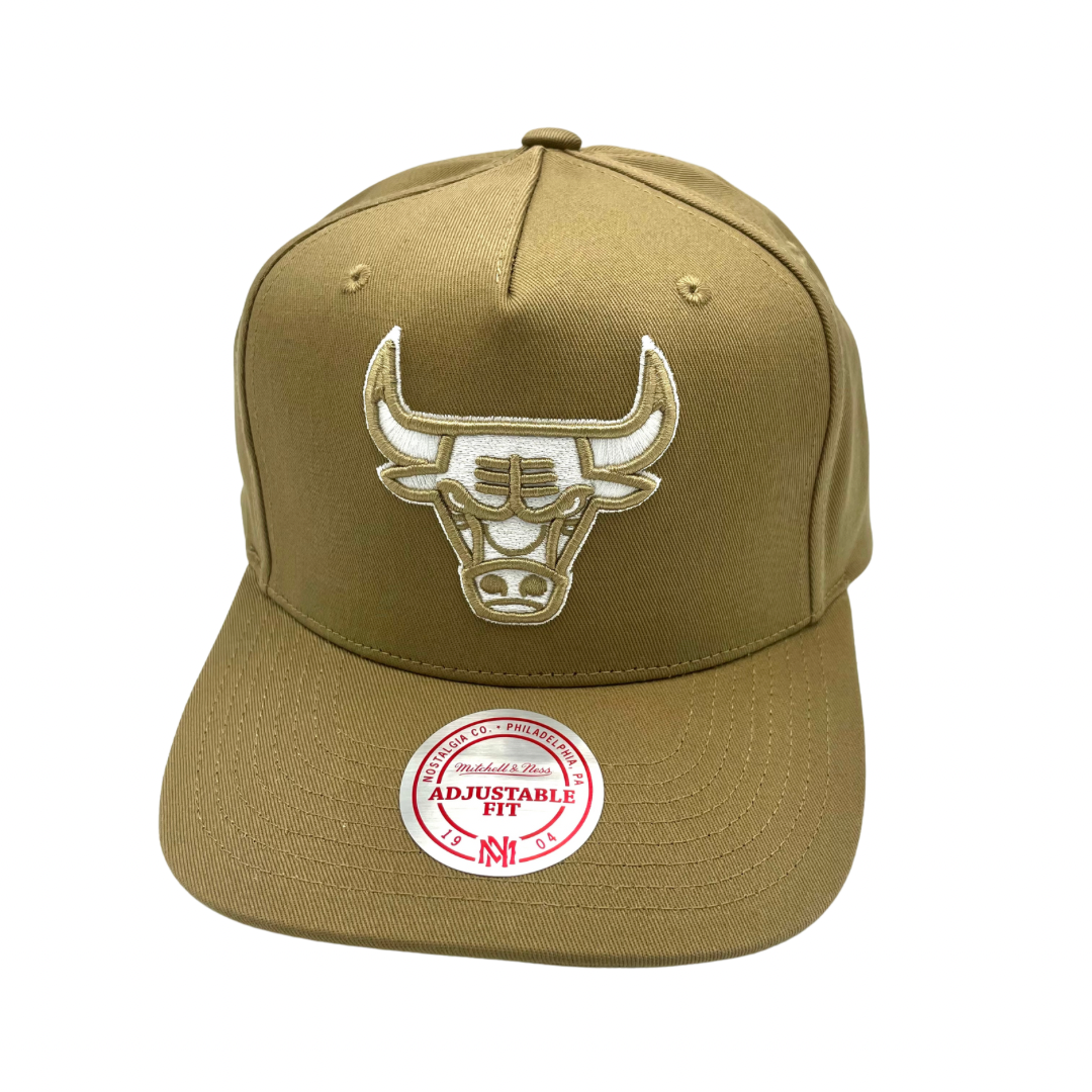 Chicago Bulls Hat - Khaki NBA Core Sport OG Snapback Cap - Mitchell & Ness