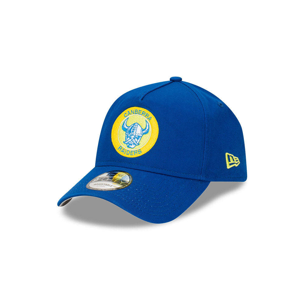 Canberra Raiders Hat - 2024 Blue Retro 9Forty A-Frame NRL Snapback Cap - New Era