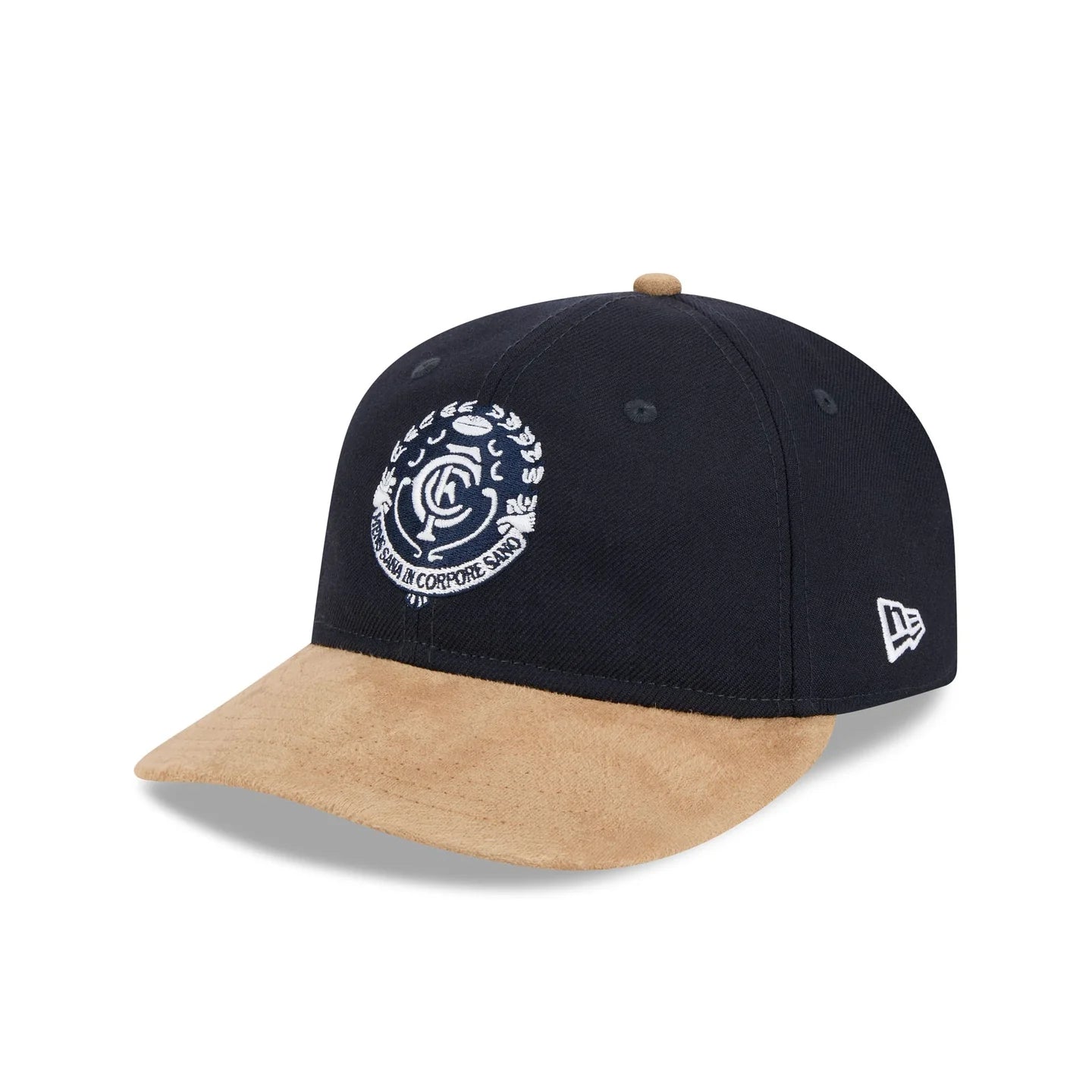 Carlton Blues Hat - AFL 2025 Retro Contrast Suede 9Fifity Strapback Cap - New Era