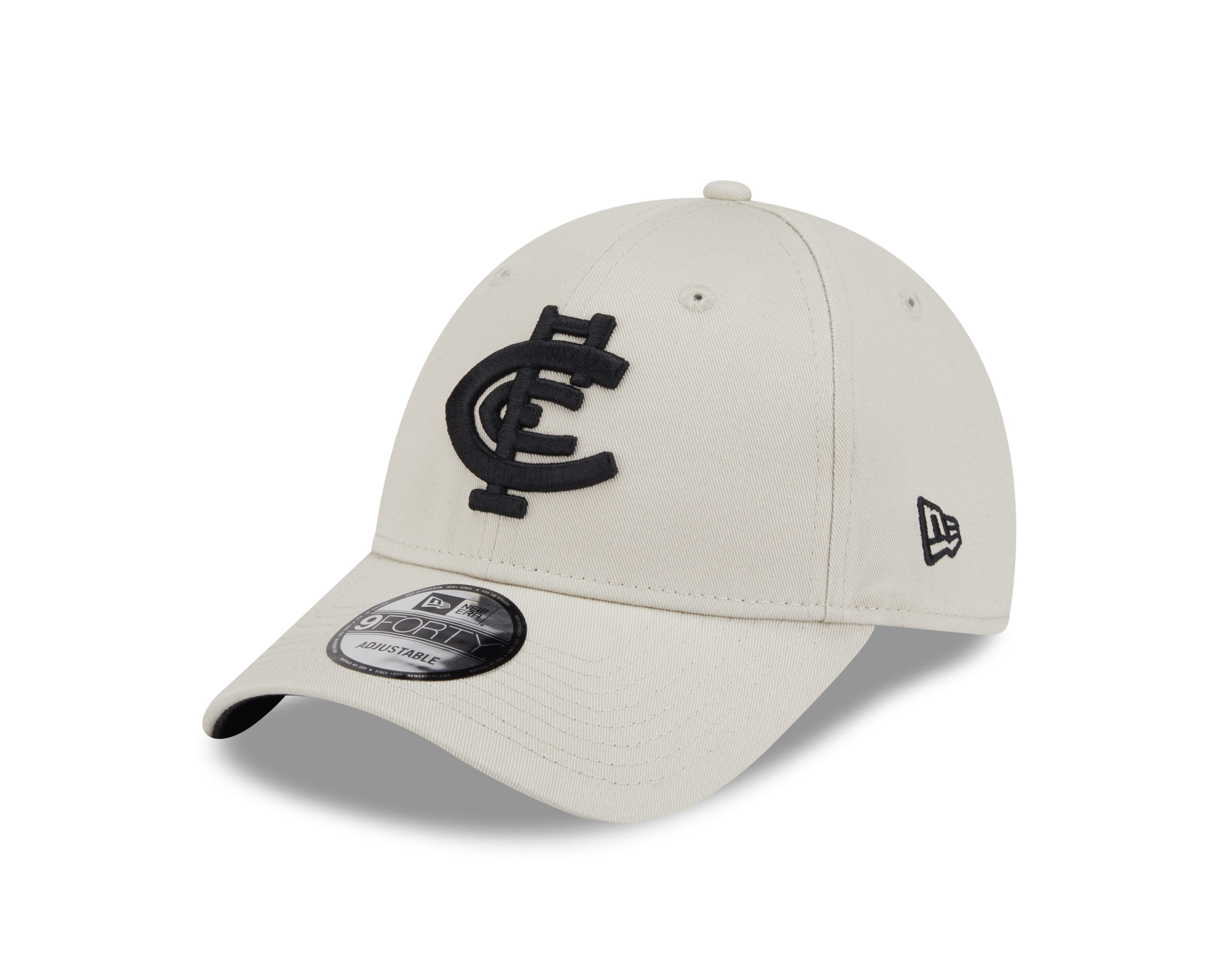 Carlton Blues Hat - Stone Black 9forty AFL Strapback Cap - New Era