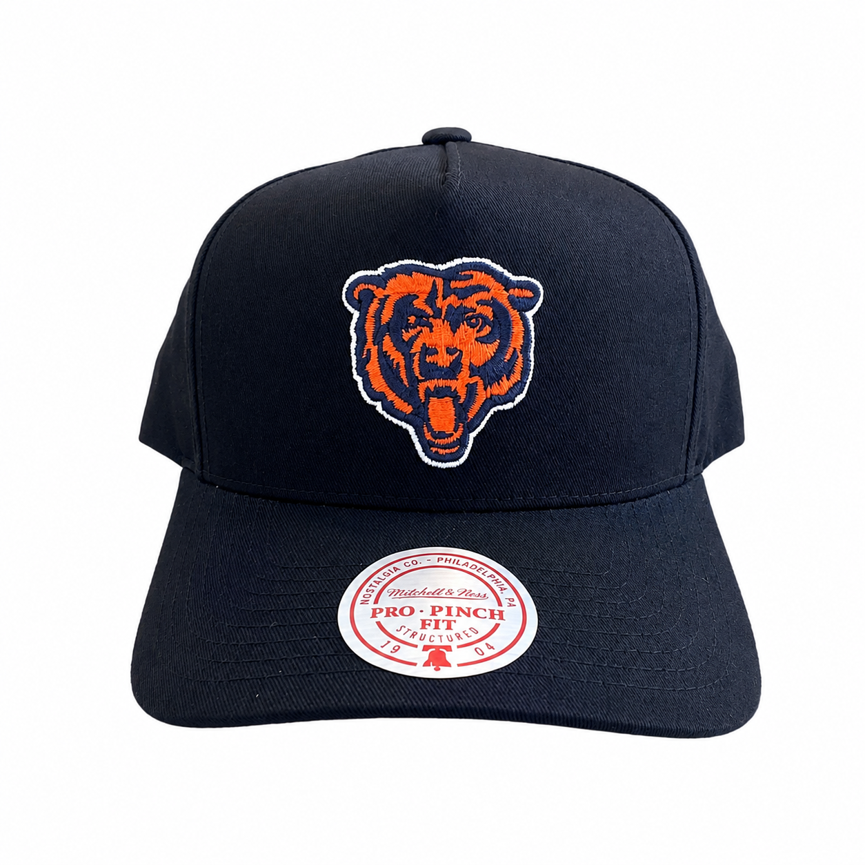 Chicago Bears Hat - Black Team Colour Pro Pinch NFL Snapback Cap - Mitchell & Ness
