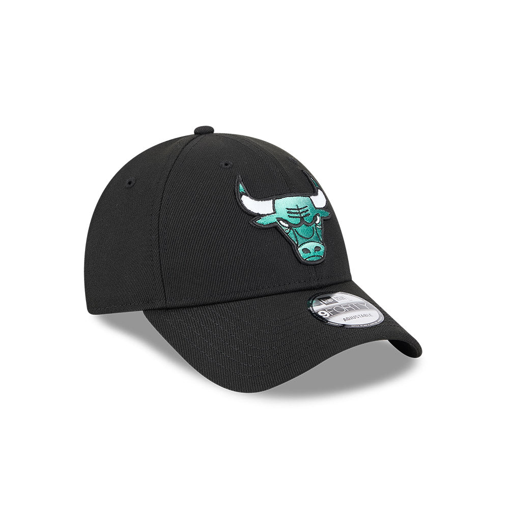 Chicago Bulls Hat - Black Emerald Green Blend Repreve 9Forty NBA Snapback Cap - New Era