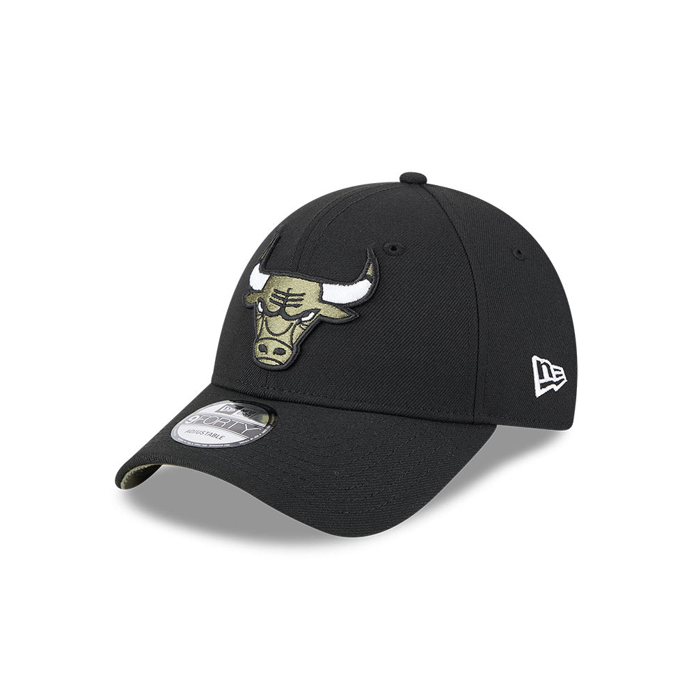 Chicago Bulls Hat - Black Olive NBA 9Forty Snapback Cap - New Era
