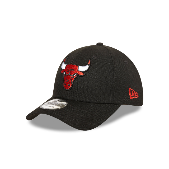 Chicago Bulls Hat - Black Red NBA 9Forty Strapback Cap - New Era