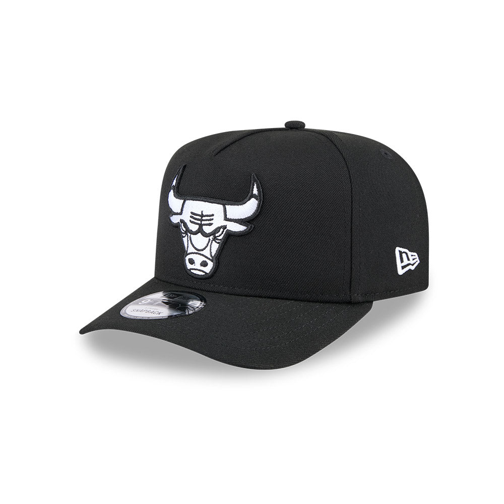 Chicago Bulls Hat - Black and White Classic NBA 9Fifty A-Frame Snapback Cap - New Era