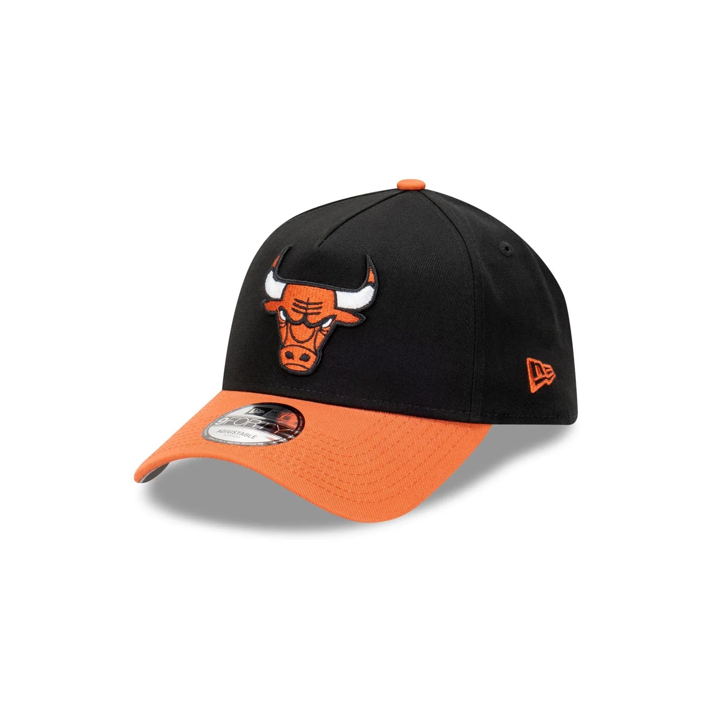 Chicago Bulls Hat - Burnt Redwood 2-Tone Black Orange 9Forty A-Frame NBA Snapback Cap - New Era