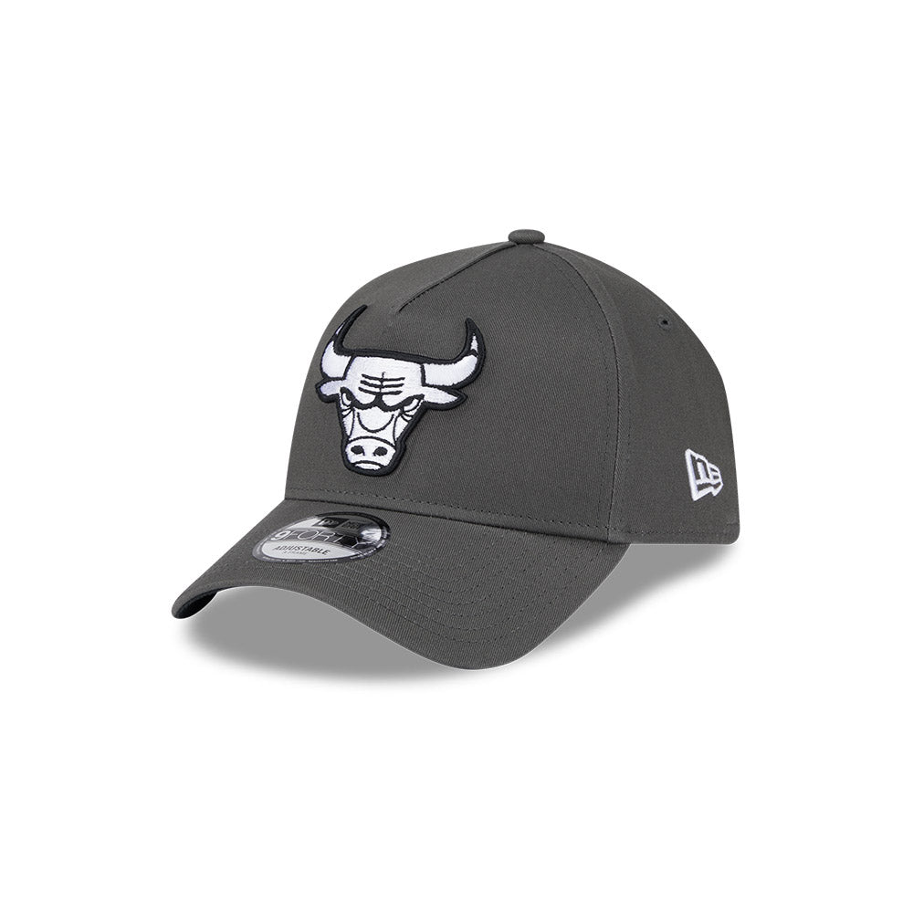 Chicago Bulls Hat - Dusty Charcoal Grey 9Forty A-Frame NBA Snapback Cap - New Era
