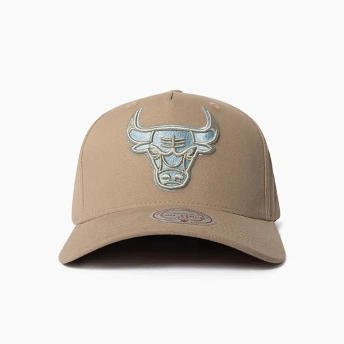 Chicago Bulls Hat - Khaki Seasonal Pro Crown NBA Snapback Cap - Mitchell & Ness