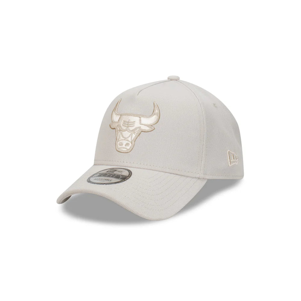 Chicago Bulls Hat - Stone Ivory Repreve 9Forty A-Frame NBA Snapback Cap - New Era