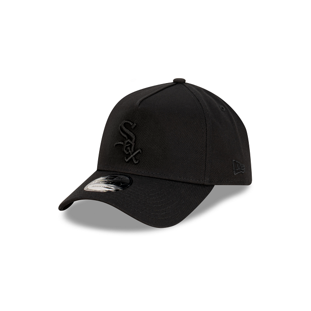 Chicago White Sox Hat - Black on Black 9Forty A-Frame MLB Snapback Cap - New Era