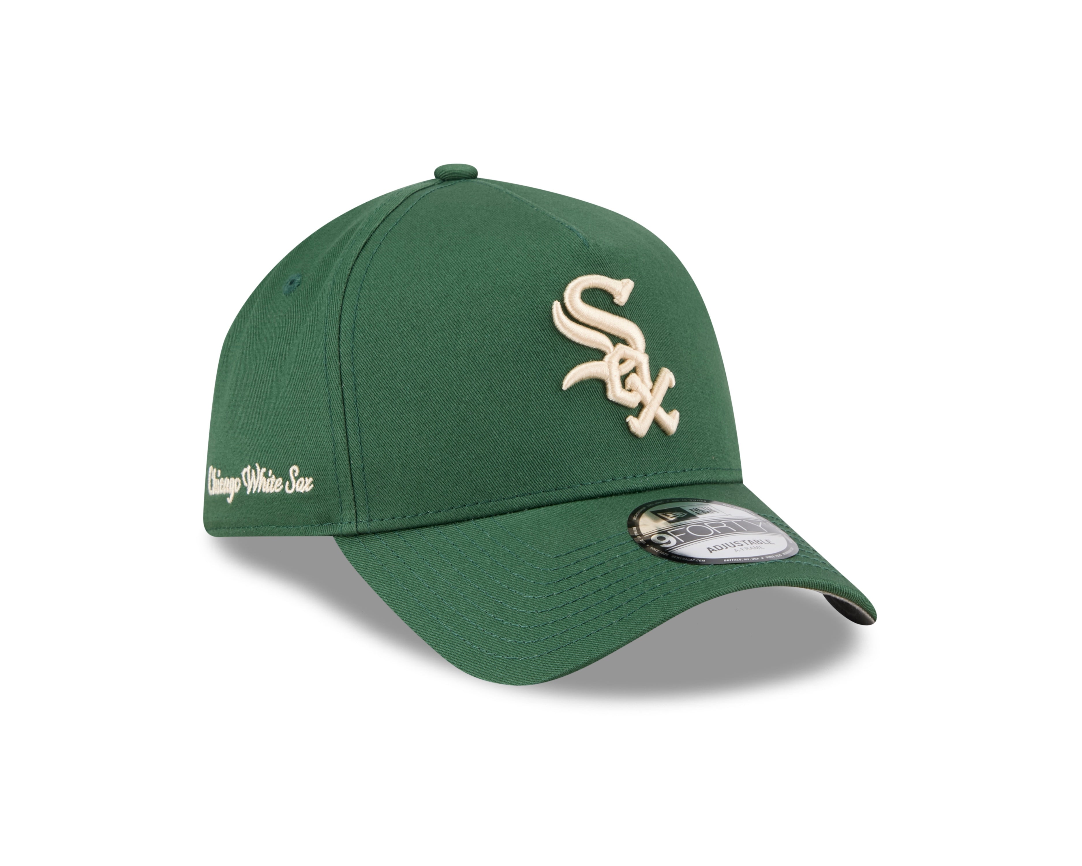 Chicago White Sox Hat - Cilantro Green 9Forty A-Frame MLB Snapback Cap - New Era