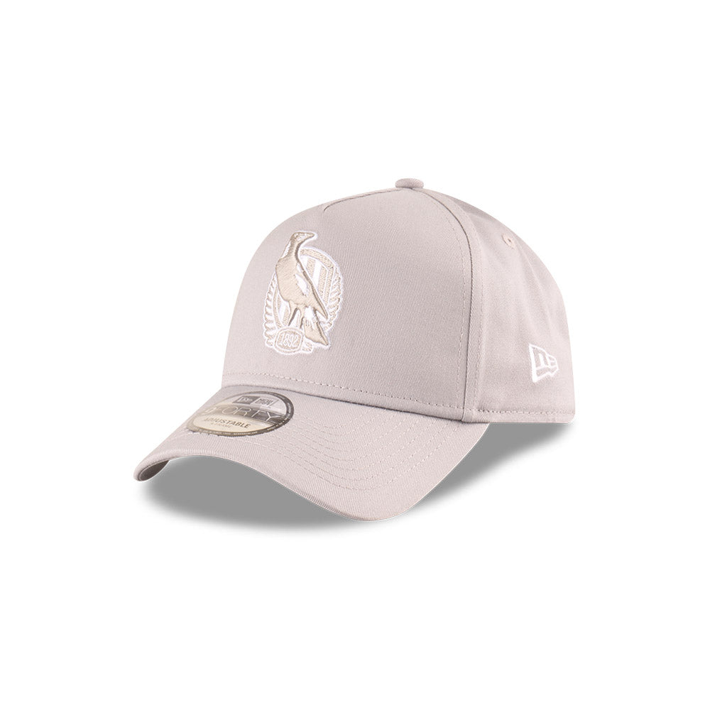 Collingwood Magpies Hat - 2025 Grey White 9Forty A-Frame AFL Snapback Cap - New Era