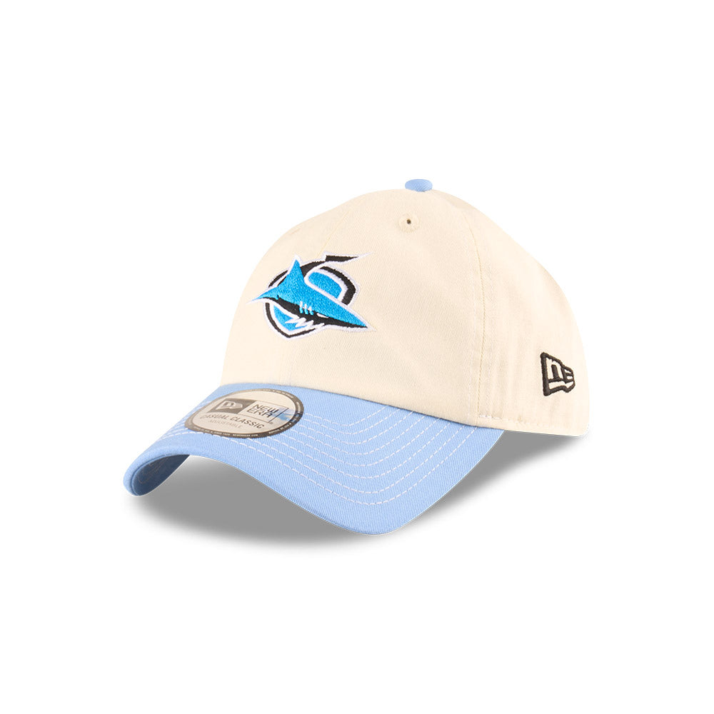 Cronulla-Sutherland Sharks Hat - 2025 NRL 2Tone Chrome Contrast Casual Classic Strapback Cap - New Era
