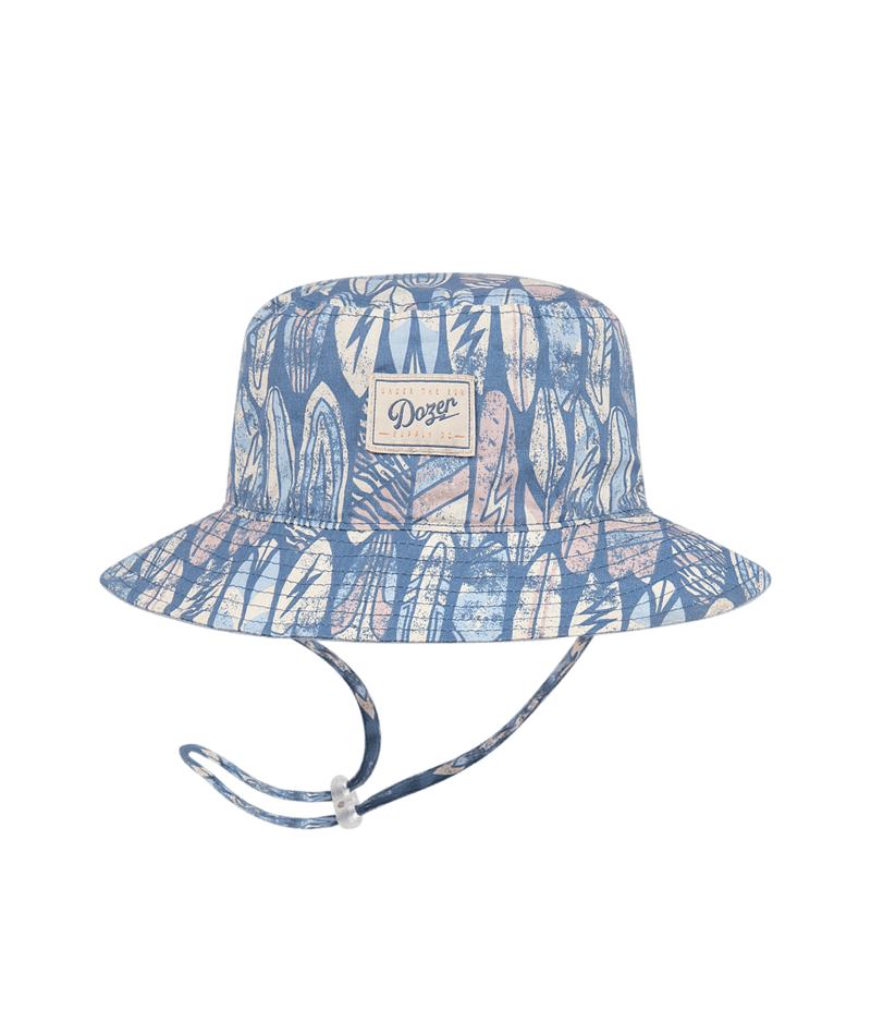 Dozer Boys Bucket Hat - Teal Retro Surfboard Pattern - Bremer