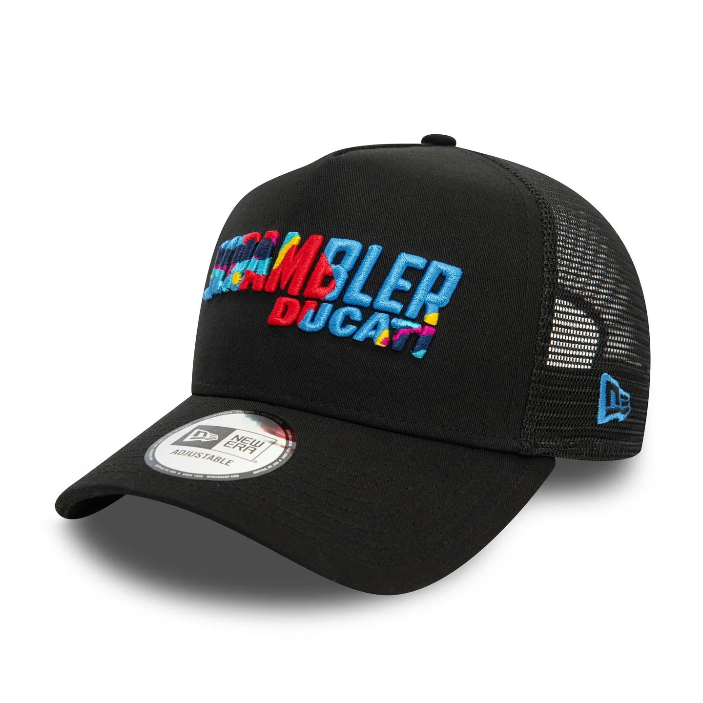 Ducati Racing Hat - Black Scrambler Overlay MotoGP 9Forty Trucker Snapback Cap - New Era