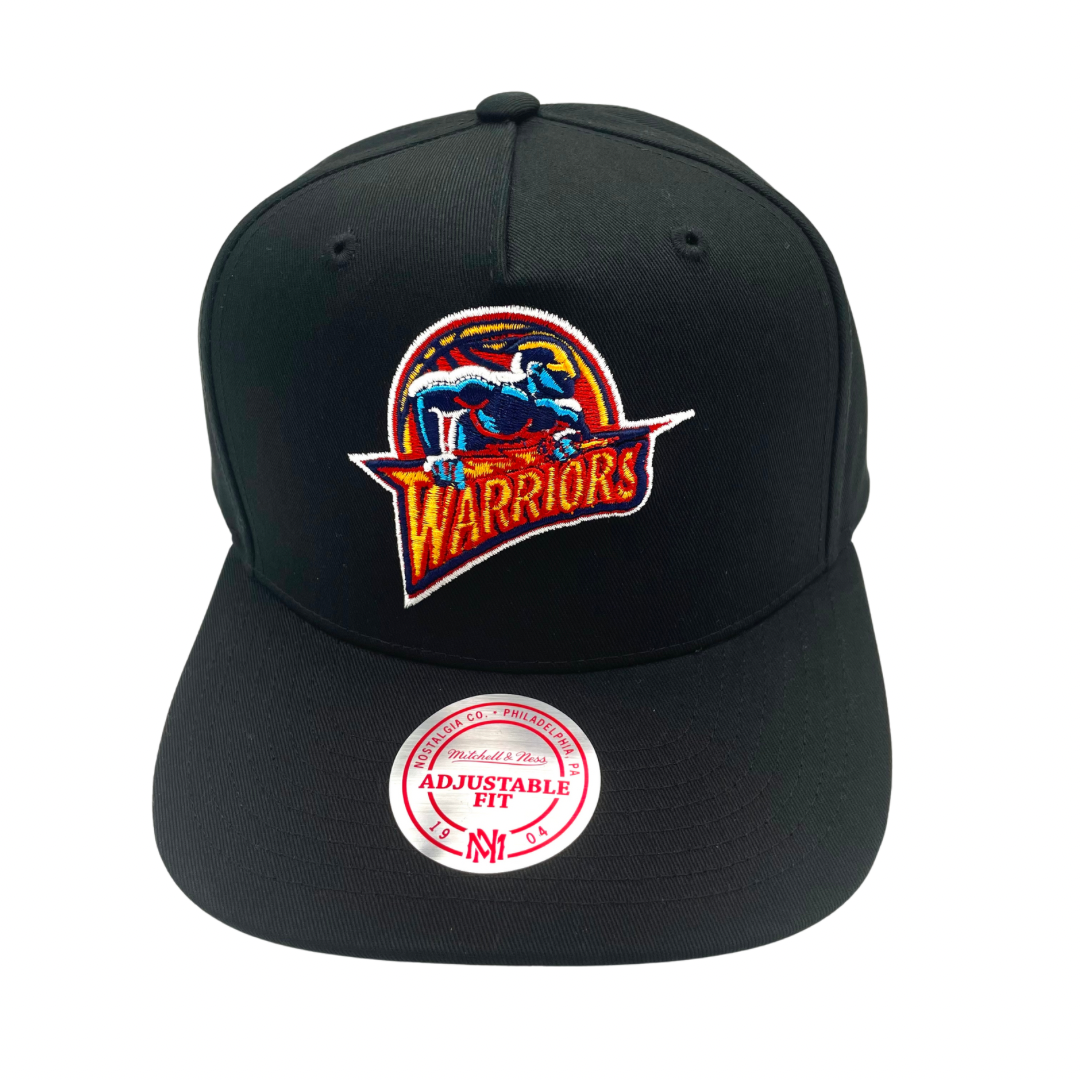 Golden State Warriors Hat - Black NBA Team Colour Logo Hardwood Classic Snapback Cap - Mitchell & Ness
