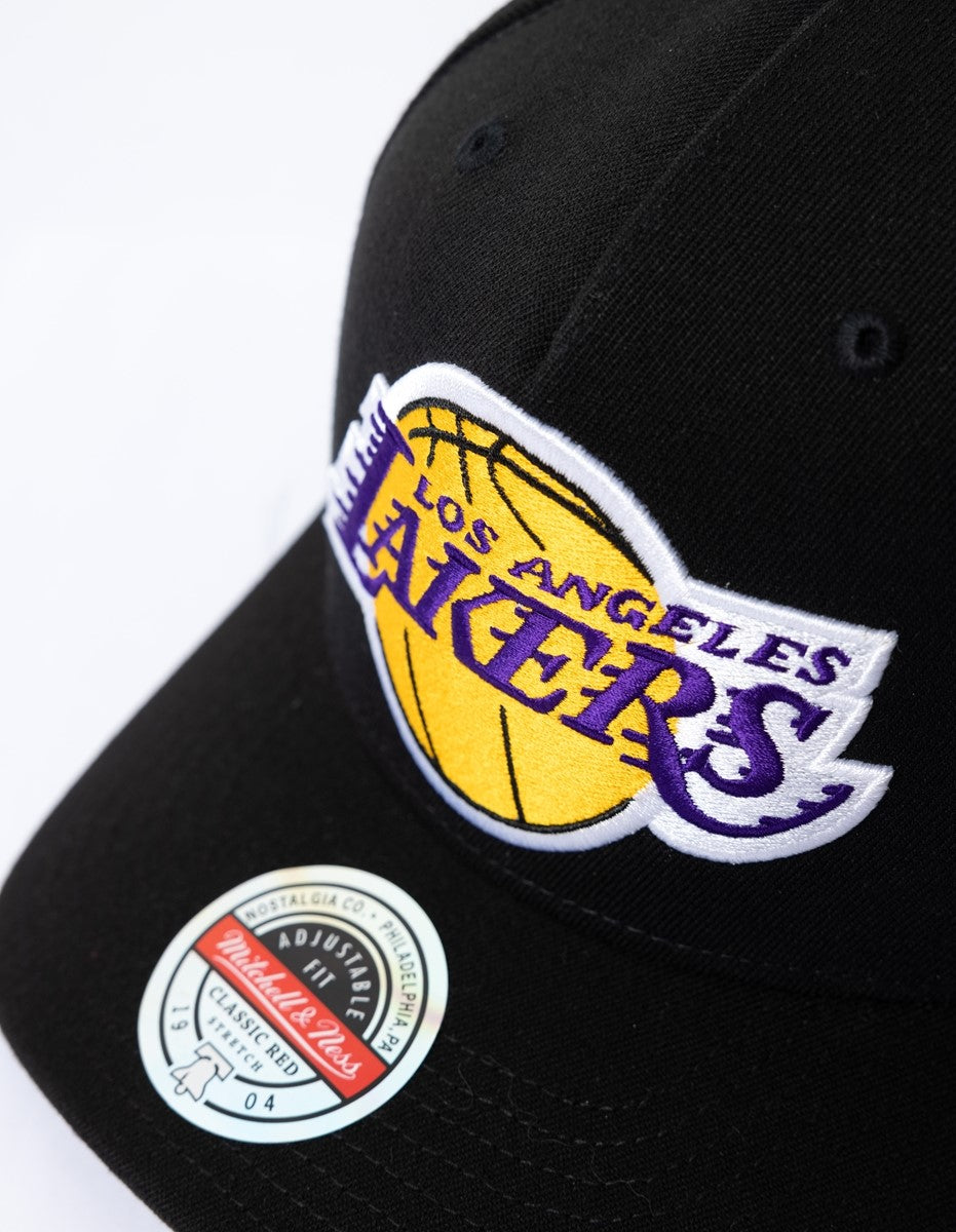 Los Angeles Lakers Hat - Black With Colour Logo Redline Snapback - Mitchell & Ness