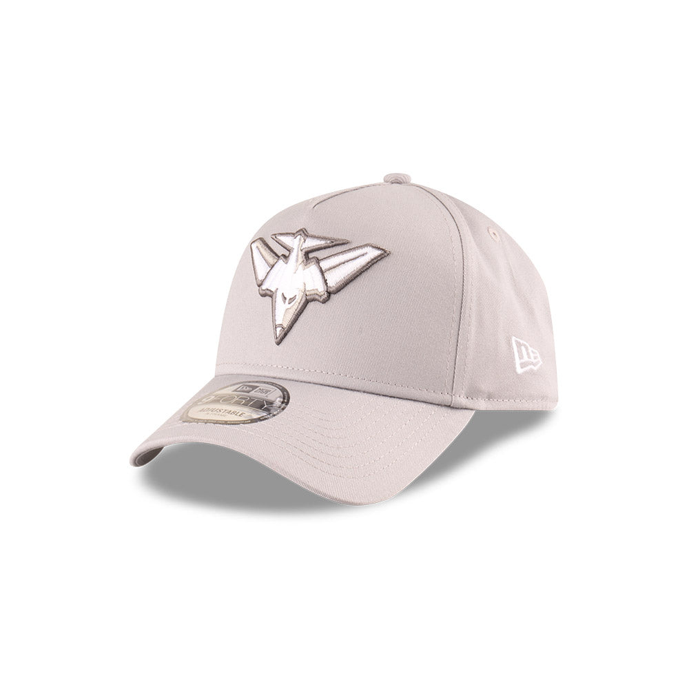 Essendon Bombers Hat - 2025 Grey White 9Forty A-Frame AFL Snapback Cap - New Era