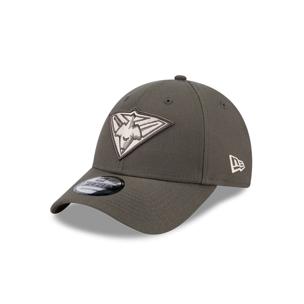 Essendon Bombers Hat - AFL 2025 Dusty Charcoal Grey 9Forty Strapback Cap - New Era