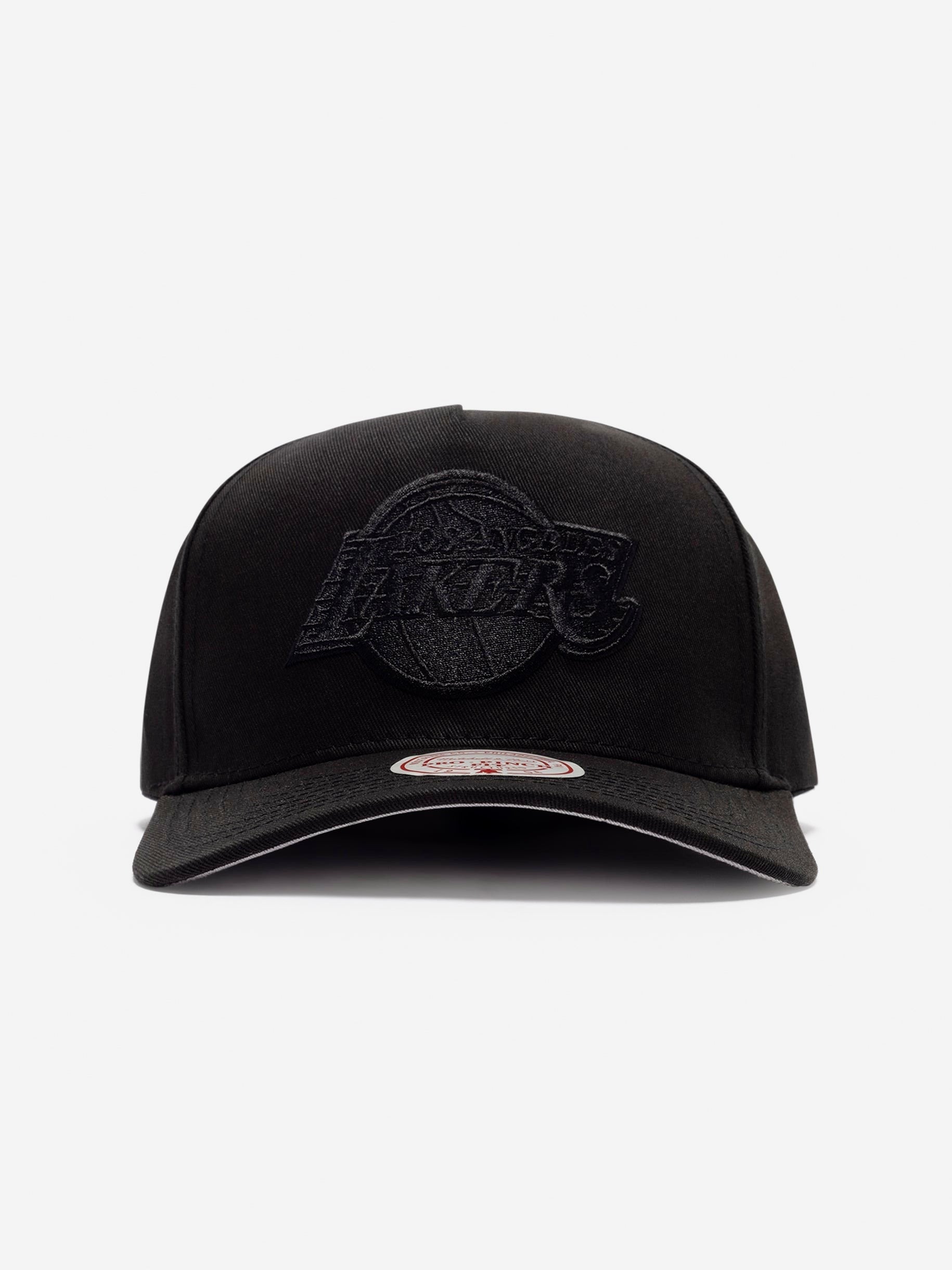 LA Lakers Hat - Black EG Pro Pinch NBA Basketball Snapback Cap - Mitchell & Ness