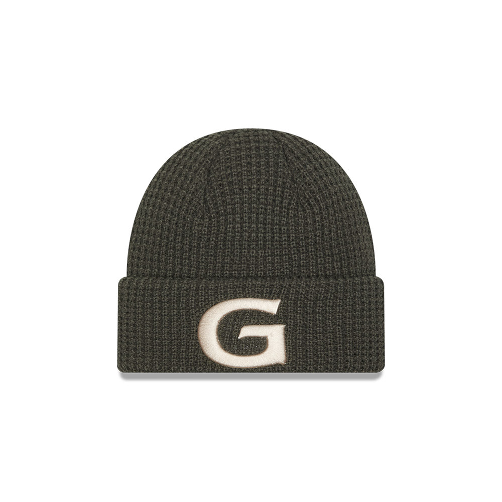 Geelong Cats Beanie - 2025 AFL Dusty Charcoal Waffle Knit - New Era