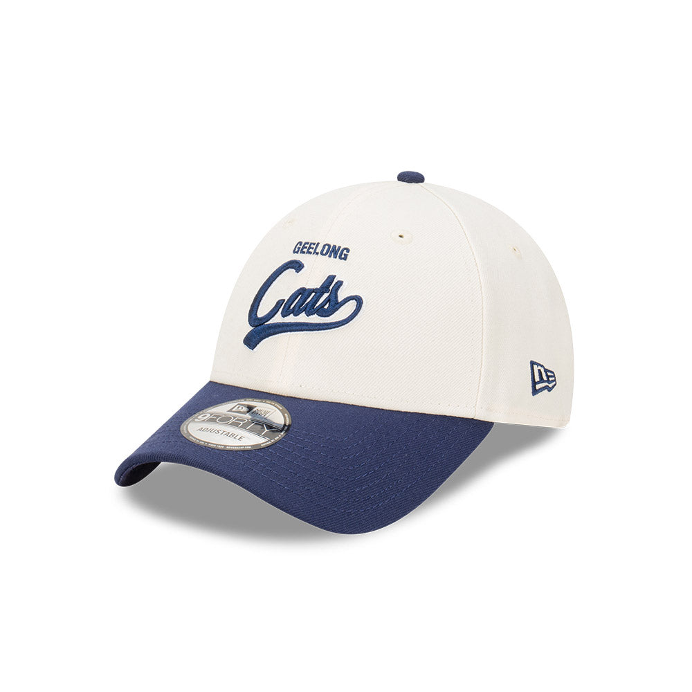 Geelong Cats Hat - AFL 2024 2-Tone Navy Blue 9forty Snapback Cap - New Era
