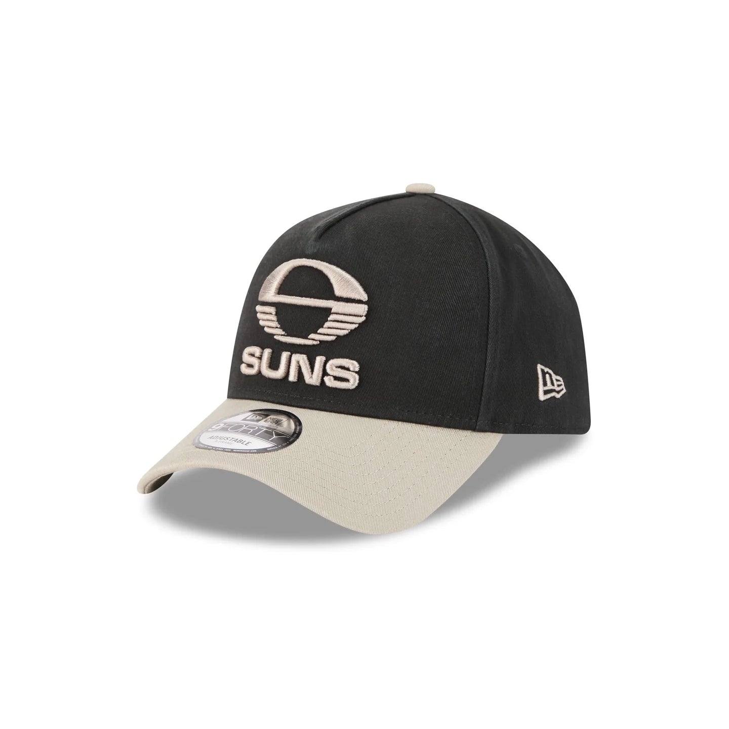 Gold Coast Suns Hat - 2-Tone Pebble Supporter Summer 9Forty A-Frame AFL Snapback Cap - New Era