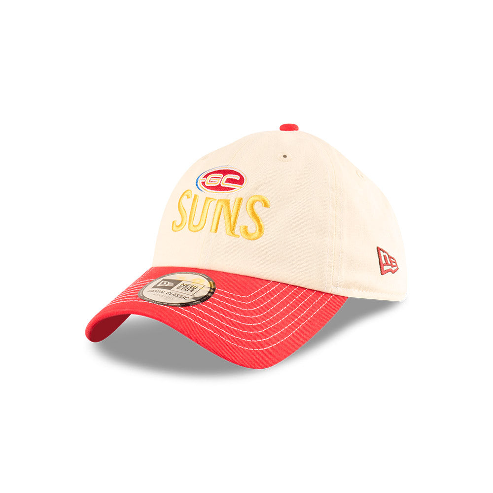 Gold Coast Suns Hat - 2025 AFL 2Tone Chrome Contrast Casual Classic Strapback Cap - New Era