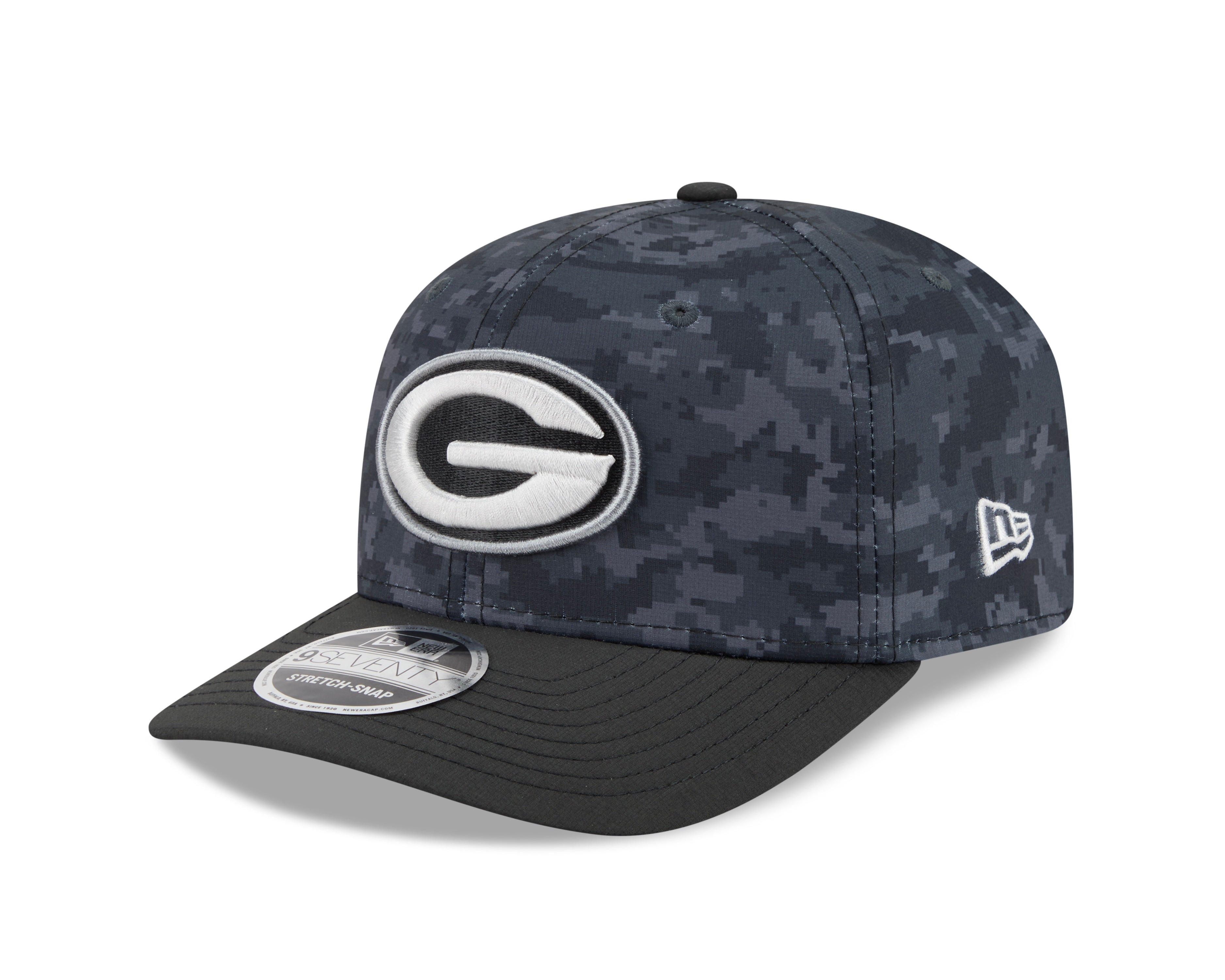 Green Bay Packers Hat - Dark Camo Salute To Service NFL 9Seventy Adjustable Stretch Snapback Cap - New Era