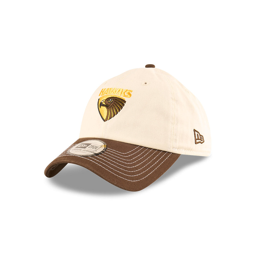 Hawthorn Hawks Hat - 2025 AFL 2Tone Chrome Contrast Casual Classic Strapback Cap - New Era