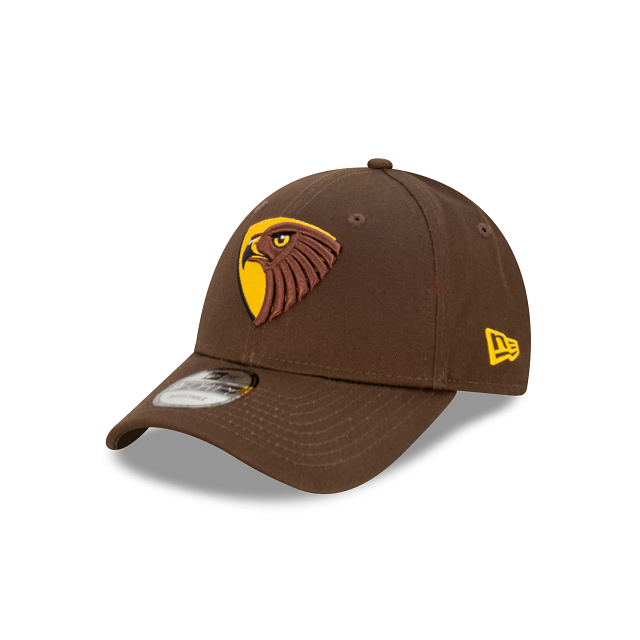 Hawthorn Hawks Hat - Official Team Colour AFL Essentials 9Forty Strapback Cap - New Era