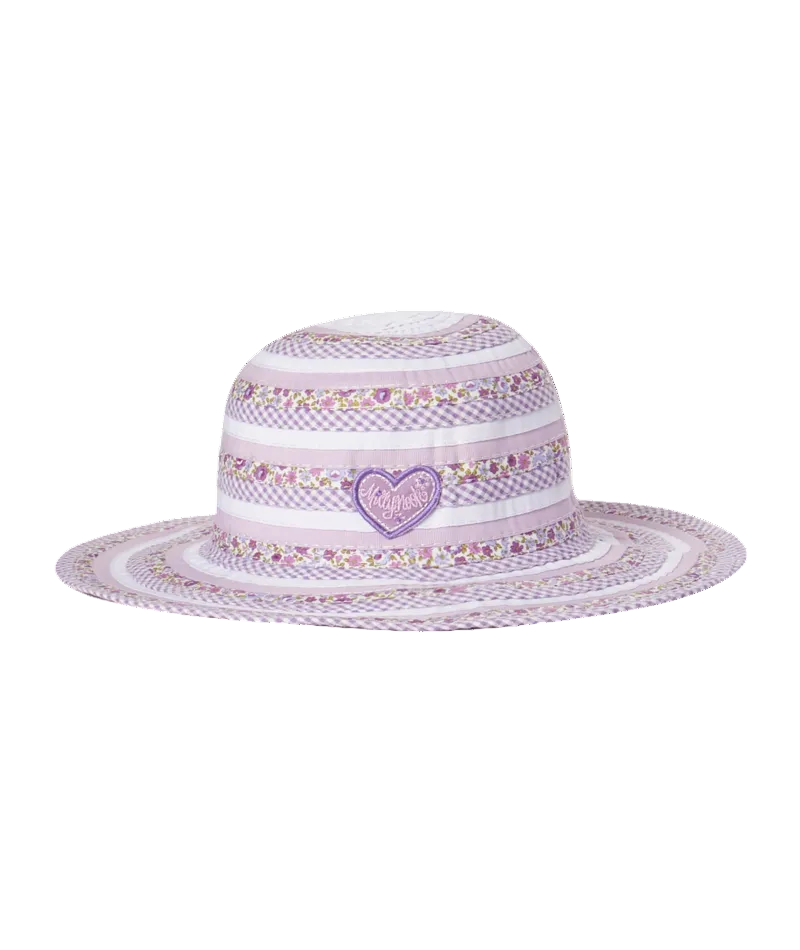 Millymook Floppy Hat - Lilac Purple Flower Pattern Kids - Sweetheart