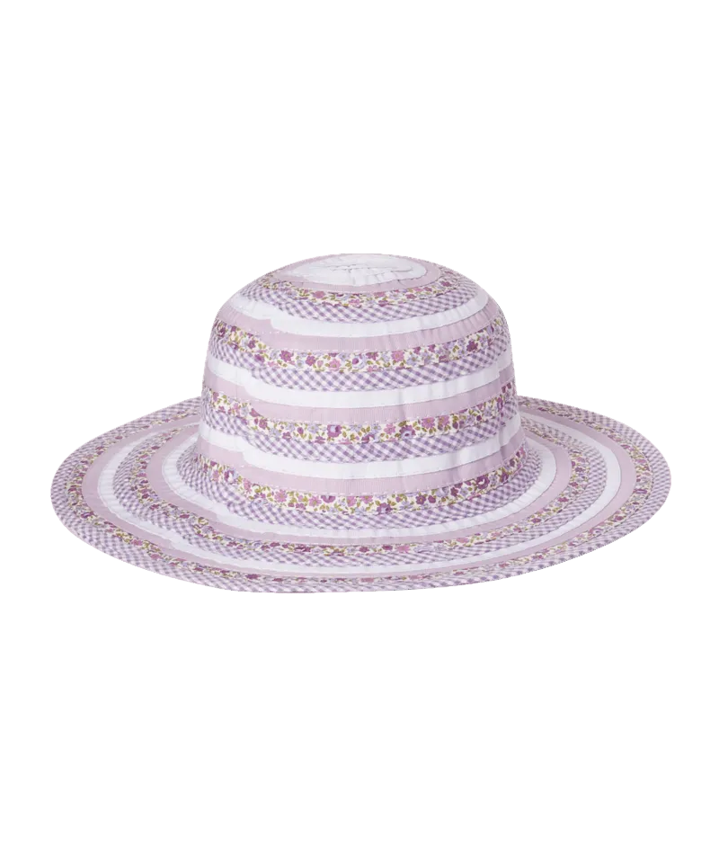 Millymook Floppy Hat - Lilac Purple Flower Pattern Kids - Sweetheart