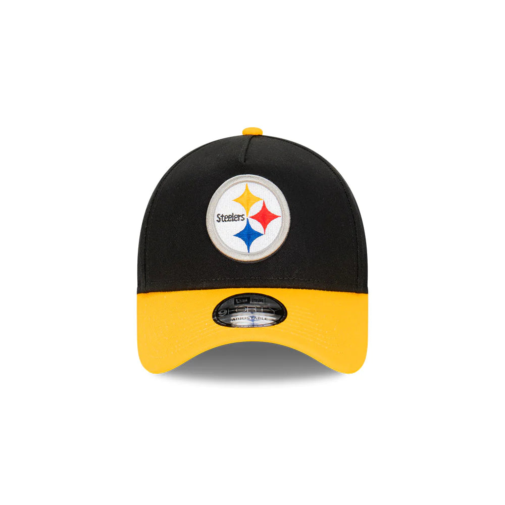 Pittsburgh Steelers Hat - 2-Tone Black Yellow 9Forty A-Frame NFL Snapback Cap - New Era