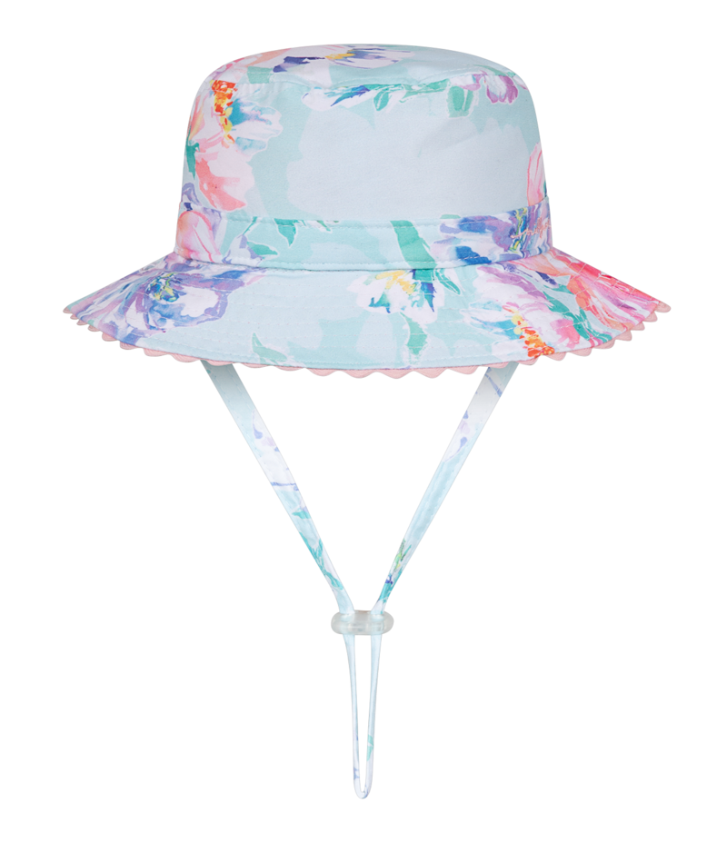 Millymook Baby Girls Bucket Hat - Mint Floral Print - Blush
