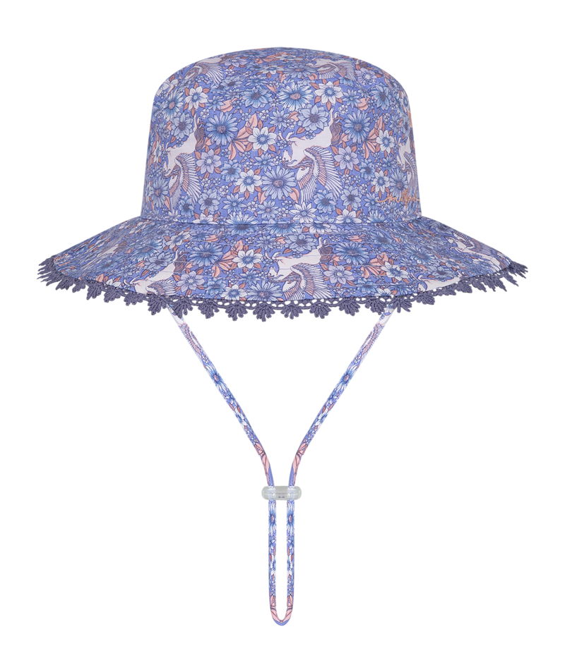 Millymook Baby Girls Bucket Hat - Purple Floral Print - Crystal