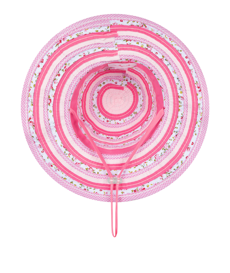 Millymook Floppy Hat - Pink Flower Pattern Kids - Sweetheart