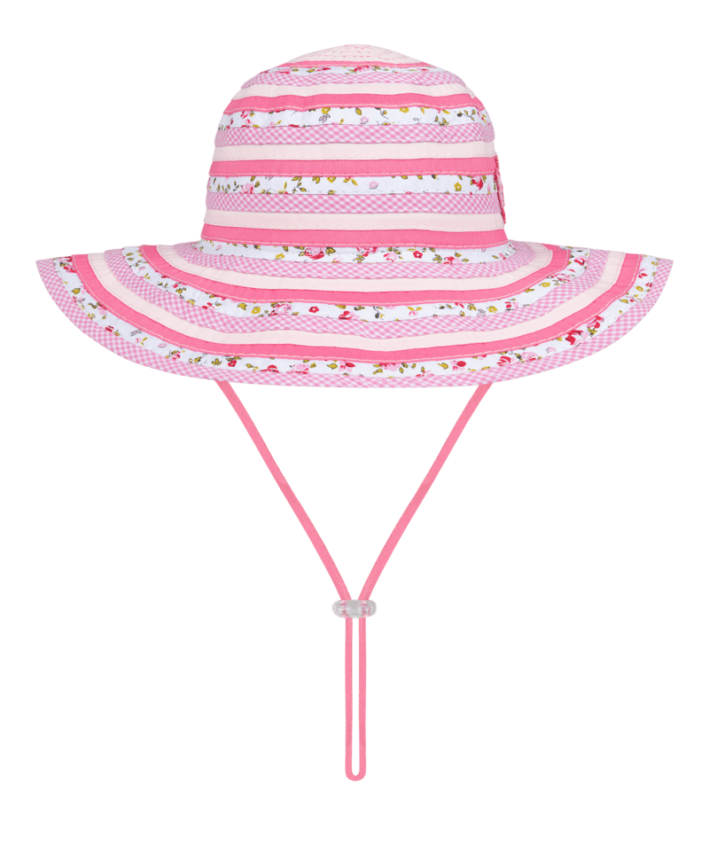 Millymook Floppy Hat - Pink Flower Pattern Kids - Sweetheart