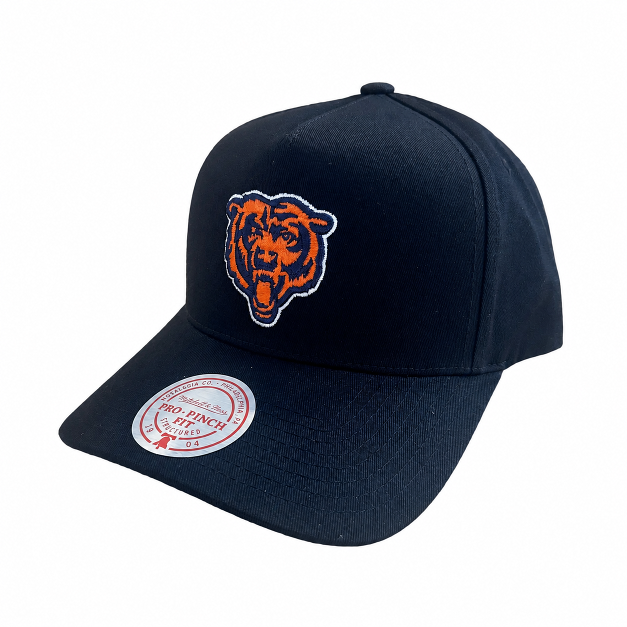 Chicago Bears Hat - Black Team Colour Pro Pinch NFL Snapback Cap - Mitchell & Ness