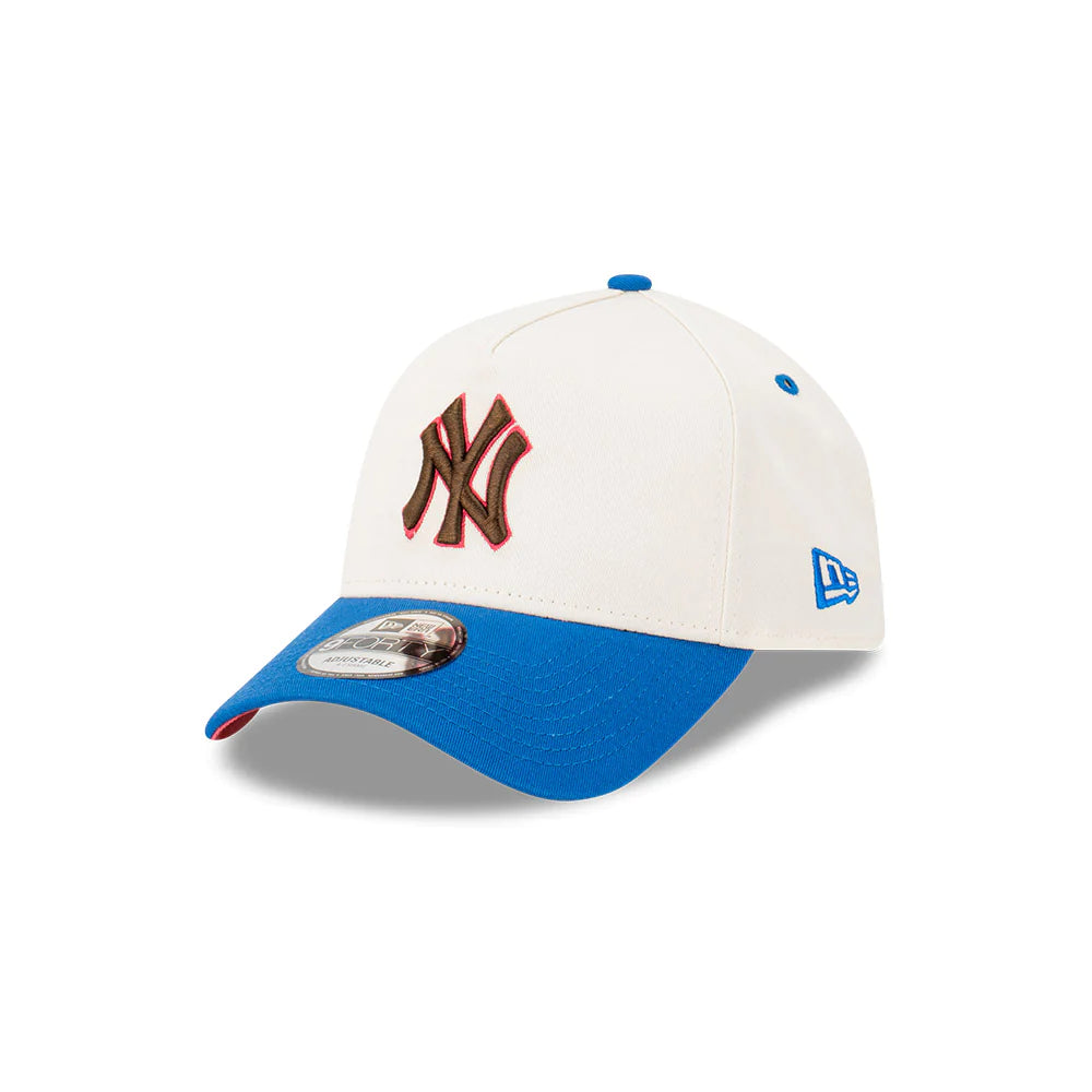 New York Yankees Hat - Subway Series 2-Tone White and Blue 9Forty A-Frame MLB Snapback Cap - New Era