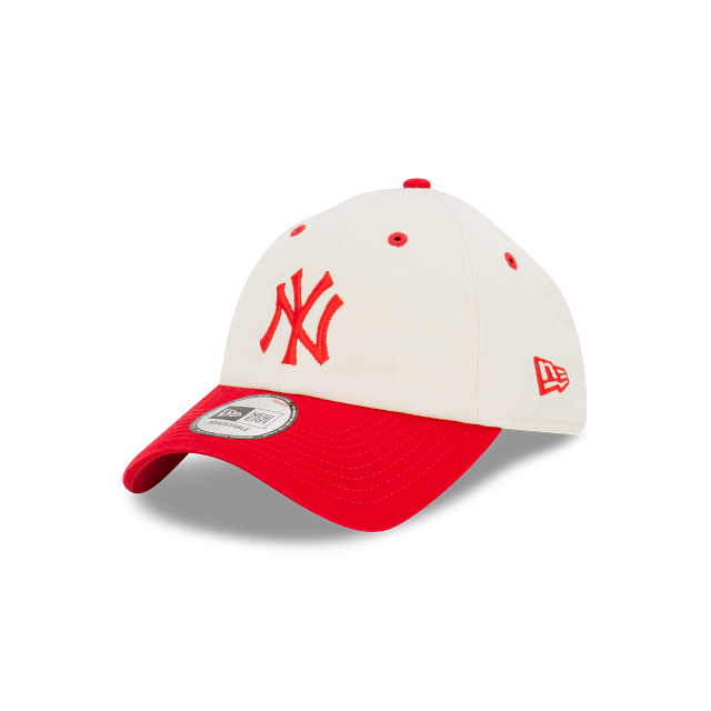 New York Yankees Hat - 2-Tone Red Chrome White Casual Classic MLB Strapback Cap - New Era