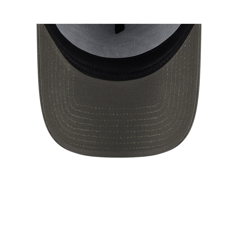 Chicago Bulls Hat - Moss Canvas Chainstitch 9Forty A-Frame NBA Snapback Cap - New Era