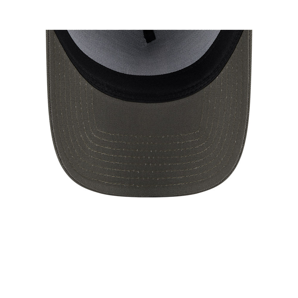 LA Dodgers Hat - Moss Canvas Chainstitch 9Forty A-Frame MLB Snapback Cap - New Era