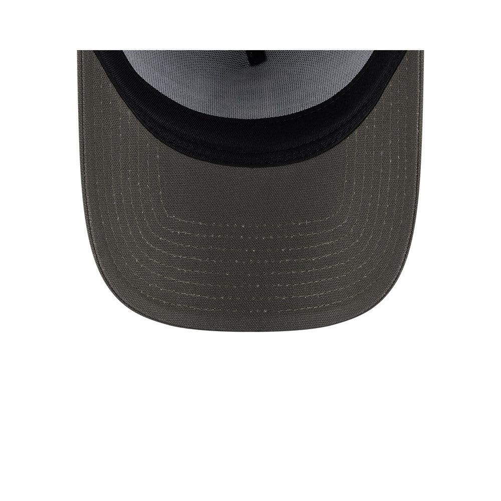 Boston Red Sox Hat - Moss Canvas Chainstitch 9Forty A-Frame MLB Snapback Cap - New Era