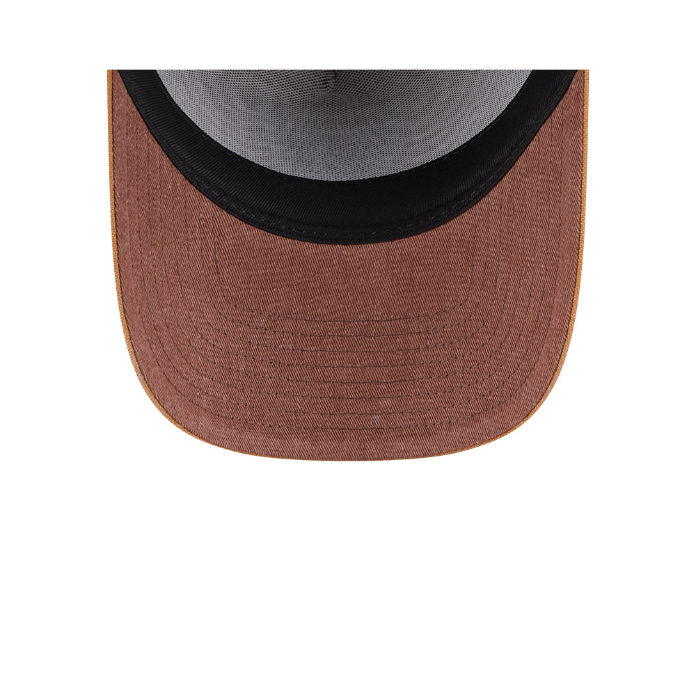 Las Vegas Raiders Hat - Washed Canvas Bronze 9Forty A-Frame NFL Snapback Cap - New Era